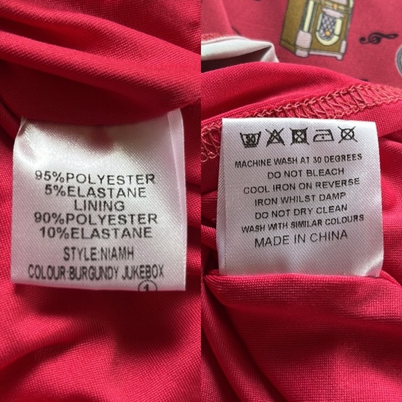 LINDY BOP Faux Wrap Midi Dress in Jukebox Print NWT Size 8 - Picture 8 of 11